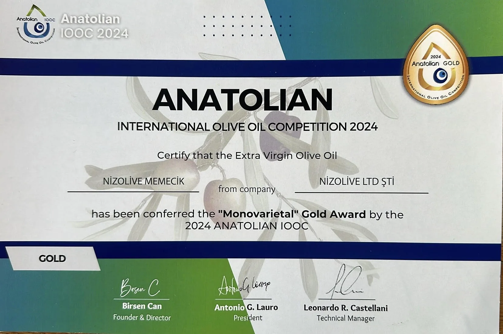 Anatolian IOOC 2024 Gold, Nizolive Memecik