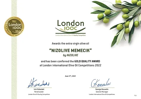 London IOOC Gold Quality Award, Nizolive Memecik